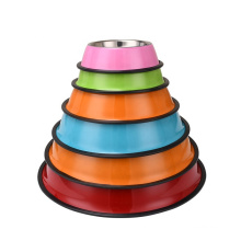 Wholesale Non Slip Stainless Steel Steel Color Spray Paint Pet Bowl Dog Bowls